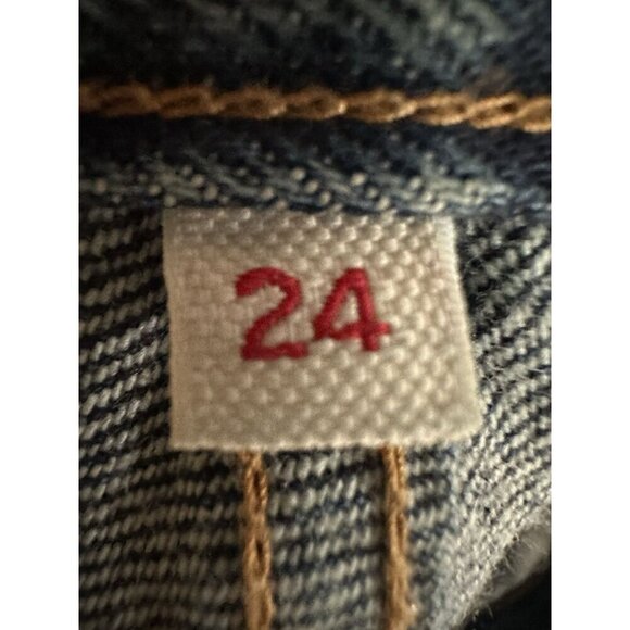 Levis Womens Cotton Button Fray Raw Hem Cut Denim Mini Skirt Blue Size 24 - Picture 6 of 8